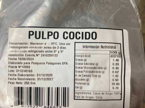 Pulpo Cocido 250 Gr